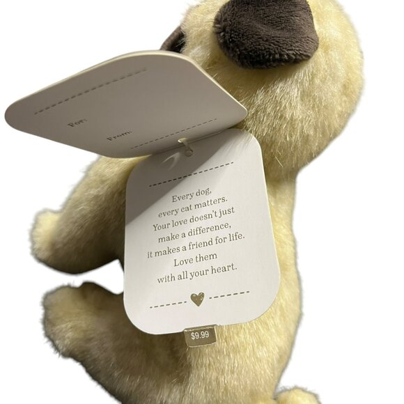 Hallmark My Best Friend Dog Plush Pug Small 7 inch Stuffed Animal Toy NEW - Picture 7 of 9